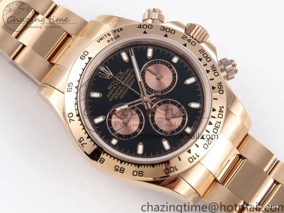 0104 DAYTONA 116505 RG OMF BEST EDITION BLACK RG DIAL ON RG BRACELET A7750 (SLIM MOVEMENT) Trendsetting 1797